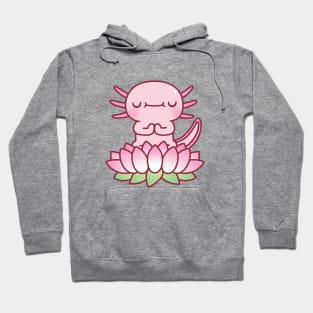 Cute Axolotl Meditating On Lotus Flower Hoodie